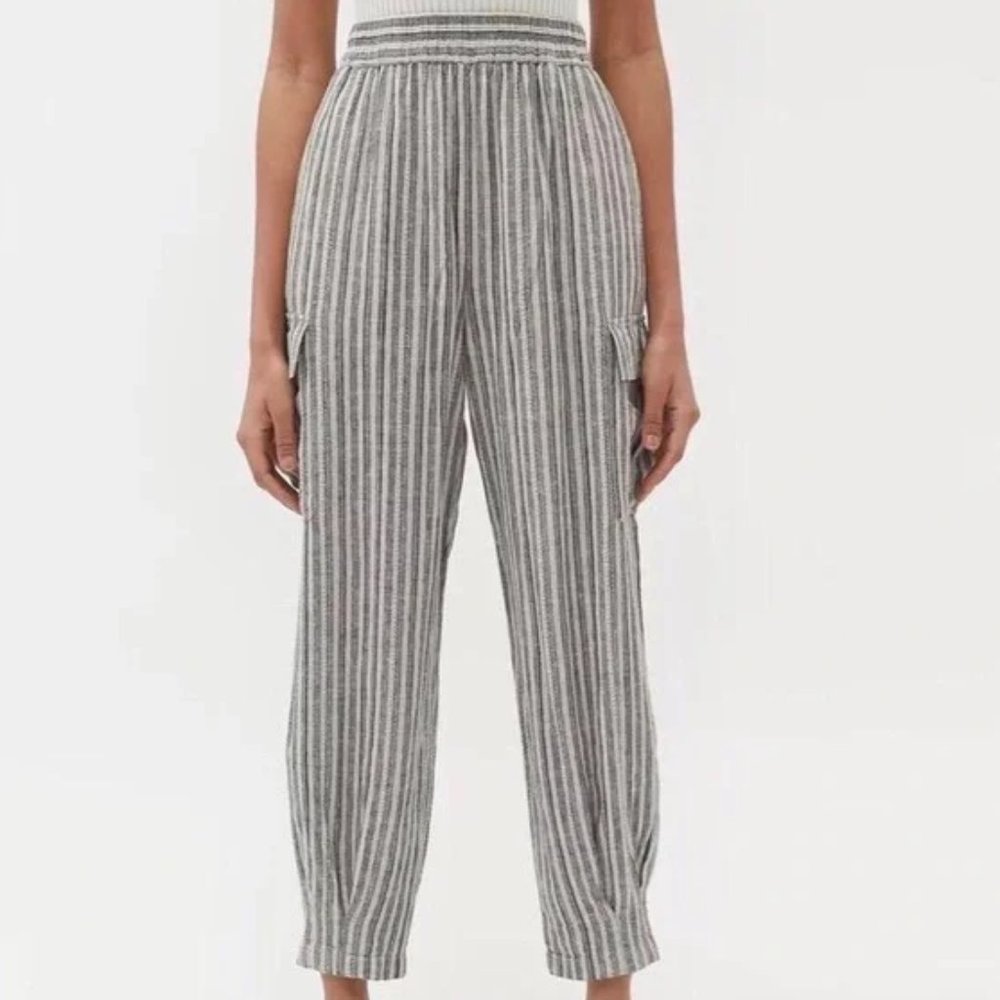 NWT Urban Outfitters High Rise Waist Vertical Striped Cargo Harem Pants
